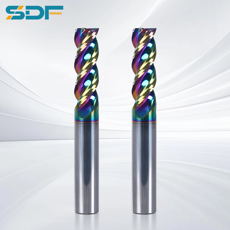 SDF O Series DLC coated U-groove carbide end mill for aluminum